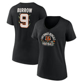 Cincinnati Bengals Joe Burrow Women's Floral Name & Number V-Neck T-Shirt | NFL Online
