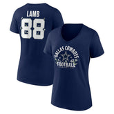 Dallas Cowboys CeeDee Lamb Women's Floral Name & Number V-Neck T-Shirt | NFL Outlet