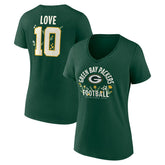 Green Bay Packers Jordan Love Women's Floral Name & Number V-Neck T-Shirt | NFL Near me