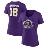 Minnesota Vikings Justin Jefferson Women's Floral Name & Number V-Neck T-Shirt | NFL On sale