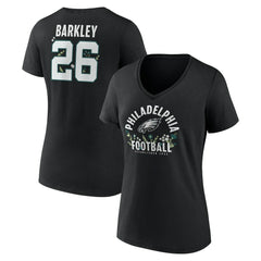 Philadelphia Eagles Saquon Barkley Women's Floral Name & Number V-Neck T-Shirt | NFL Outlet
