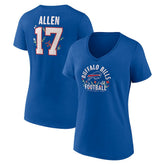 Buffalo Bills Josh Allen Women's Floral Name & Number V-Neck T-Shirt | NFL US