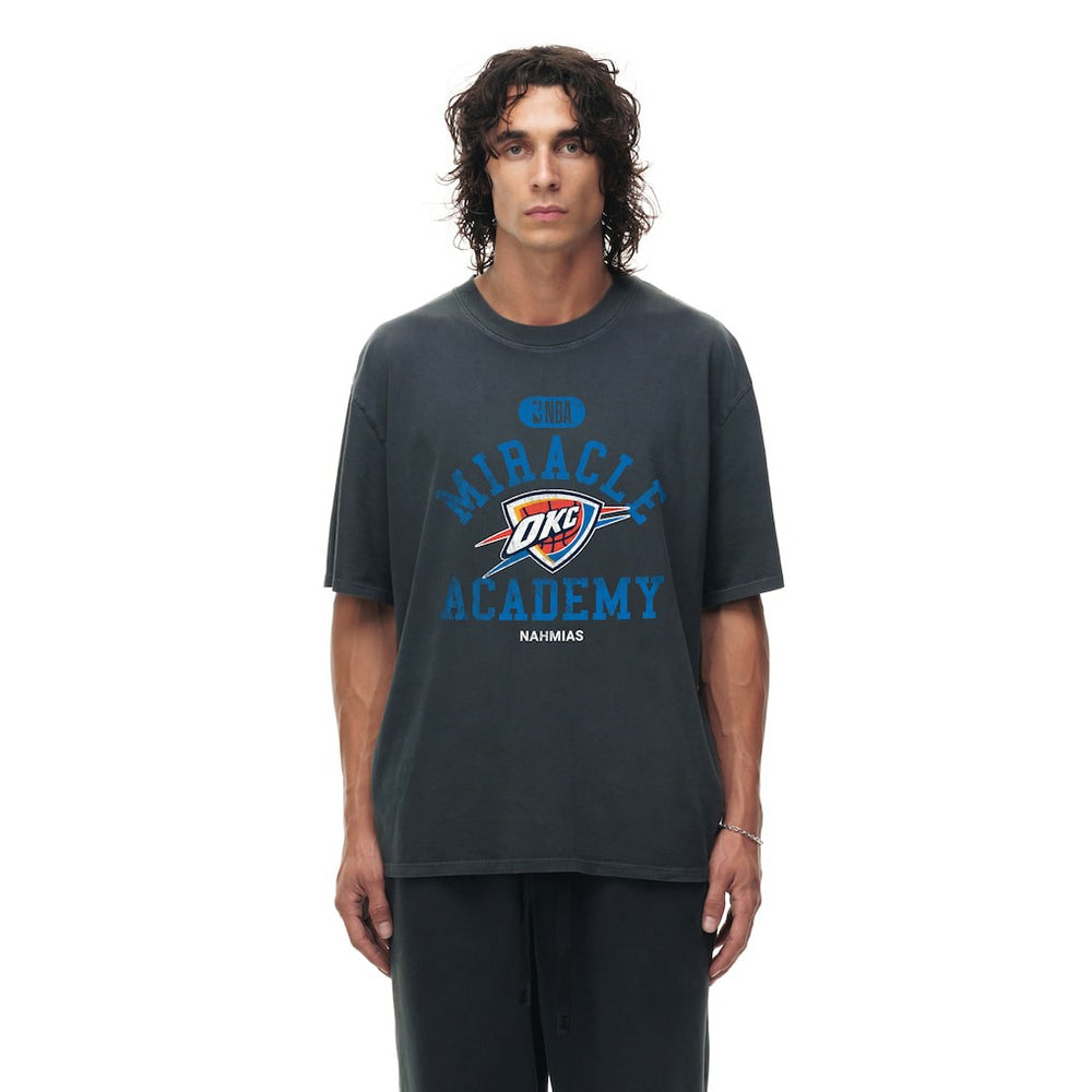 Heather Black Oklahoma City Thunder Unisex Miracle Academy x NBA Collection Vintage Boxy T-shirt | NBA