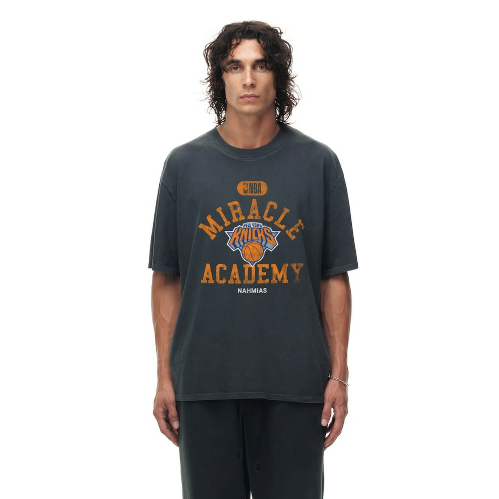Heather Black New York Knicks Unisex Miracle Academy x NBA Collection Vintage Boxy T-shirt | NBA