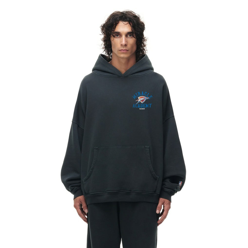 Heather Black Oklahoma City Thunder Unisex Miracle Academy x NBA Collection Vintage Sunfade Hoodie | NBA
