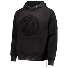 Black Minnesota Timberwolves Protege Eco-Friendly Functional Suede Fashion Tonal Hoodie | NBA