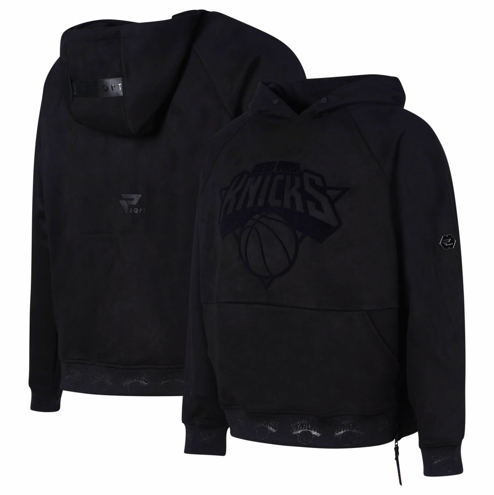 Black New York Knicks Protege Eco-Friendly Functional Suede Fashion Tonal Hoodie | NBA
