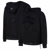 Black New York Knicks Protege Eco-Friendly Functional Suede Fashion Tonal Hoodie | NBA