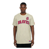 Atlanta Braves New Era Throwback Meshback Pinstripe T-Shirt - MLB T-shirts