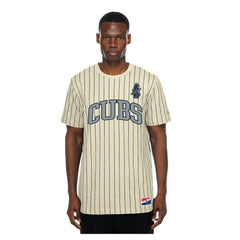 Chicago Cubs New Era Throwback Meshback Pinstripe T-Shirt - MLB T-shirts