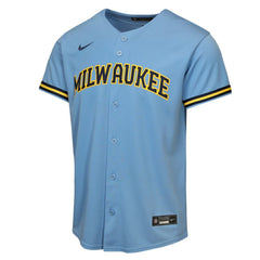 Jackson Chourio Milwaukee Brewers Nike Youth Road Replica Jersey - MLB Jerseys