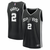 Black Dylan Harper San Antonio Spurs 2025 NBA Draft First Round Pick Fast Break Replica Jersey | NBA