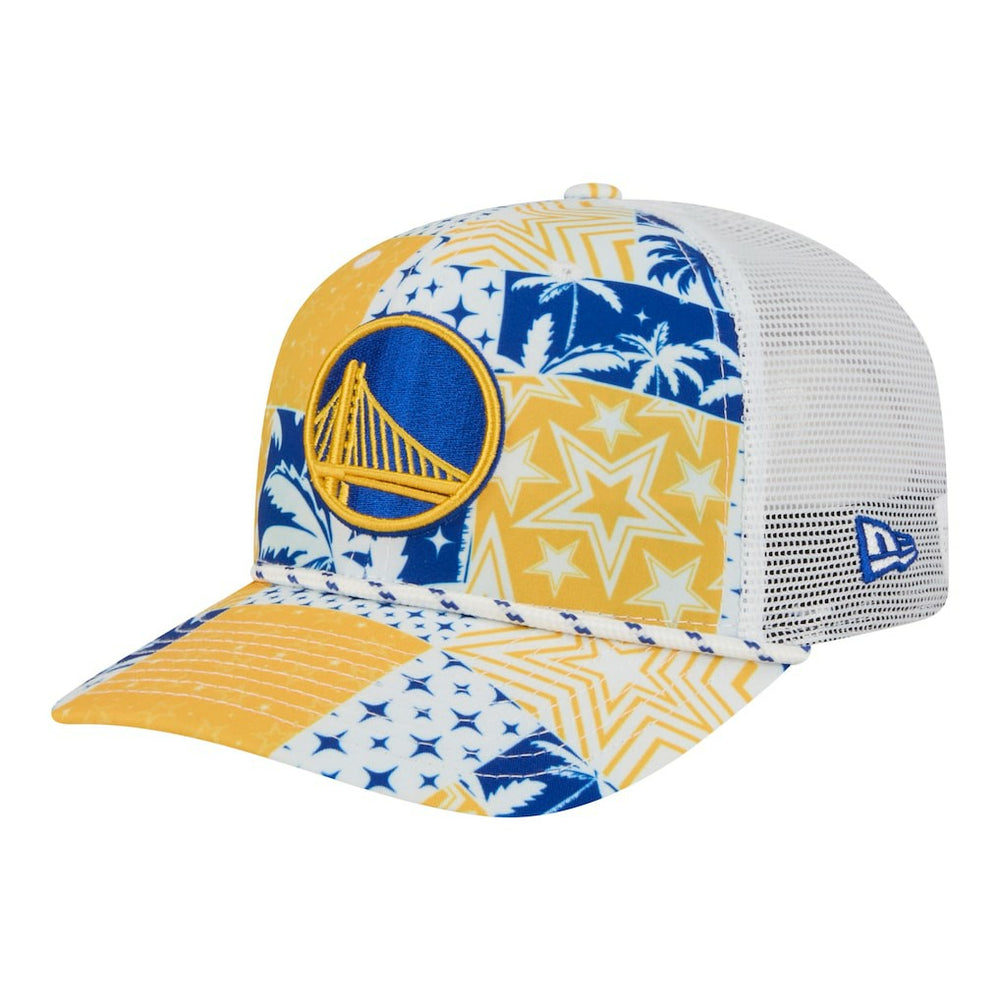 White Golden State Warriors Fan Pack Tropical Pattern 9SEVENTY Adjustable Hat sale | NBA