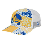 White Golden State Warriors Fan Pack Tropical Pattern 9SEVENTY Adjustable Hat sale | NBA