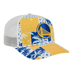 White Golden State Warriors Fan Pack Tropical Pattern 9SEVENTY Adjustable Hat sale | NBA