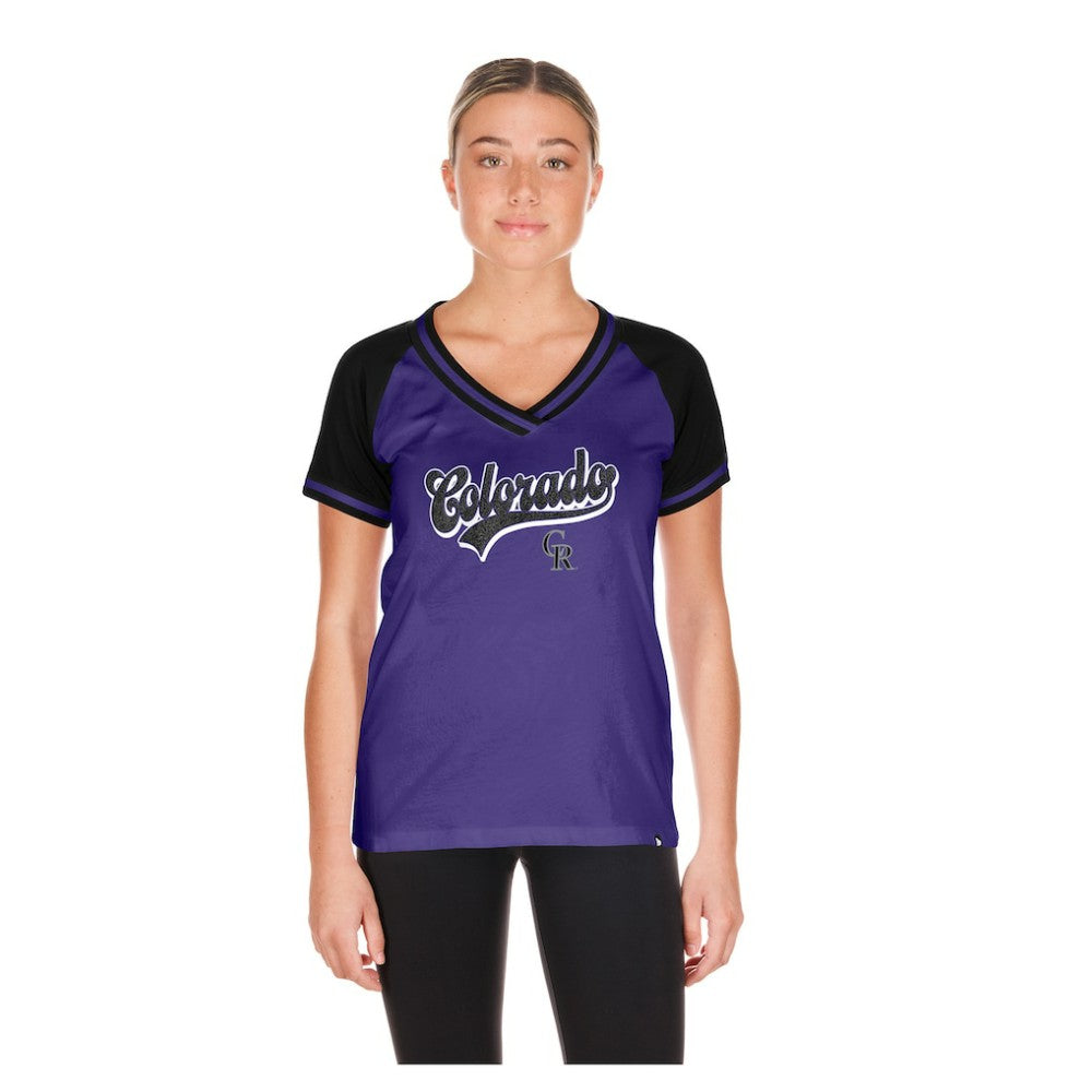 Colorado Rockies New Era Women's Gameday V-Neck T-Shirt - MLB T-shirts