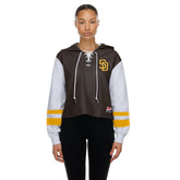 San Diego Padres New Era Women's Boxy Lace-Up Hoodie - MLB Hoodies