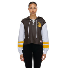 San Diego Padres New Era Women's Boxy Lace-Up Hoodie - MLB Hoodies