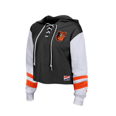 Baltimore Orioles New Era Women's Boxy Lace-Up Hoodie - MLB Hoodies