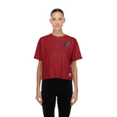 Arizona Diamondbacks New Era Women's Throwback Meshback Pinstripe Boxy T-Shirt - MLB T-shirts