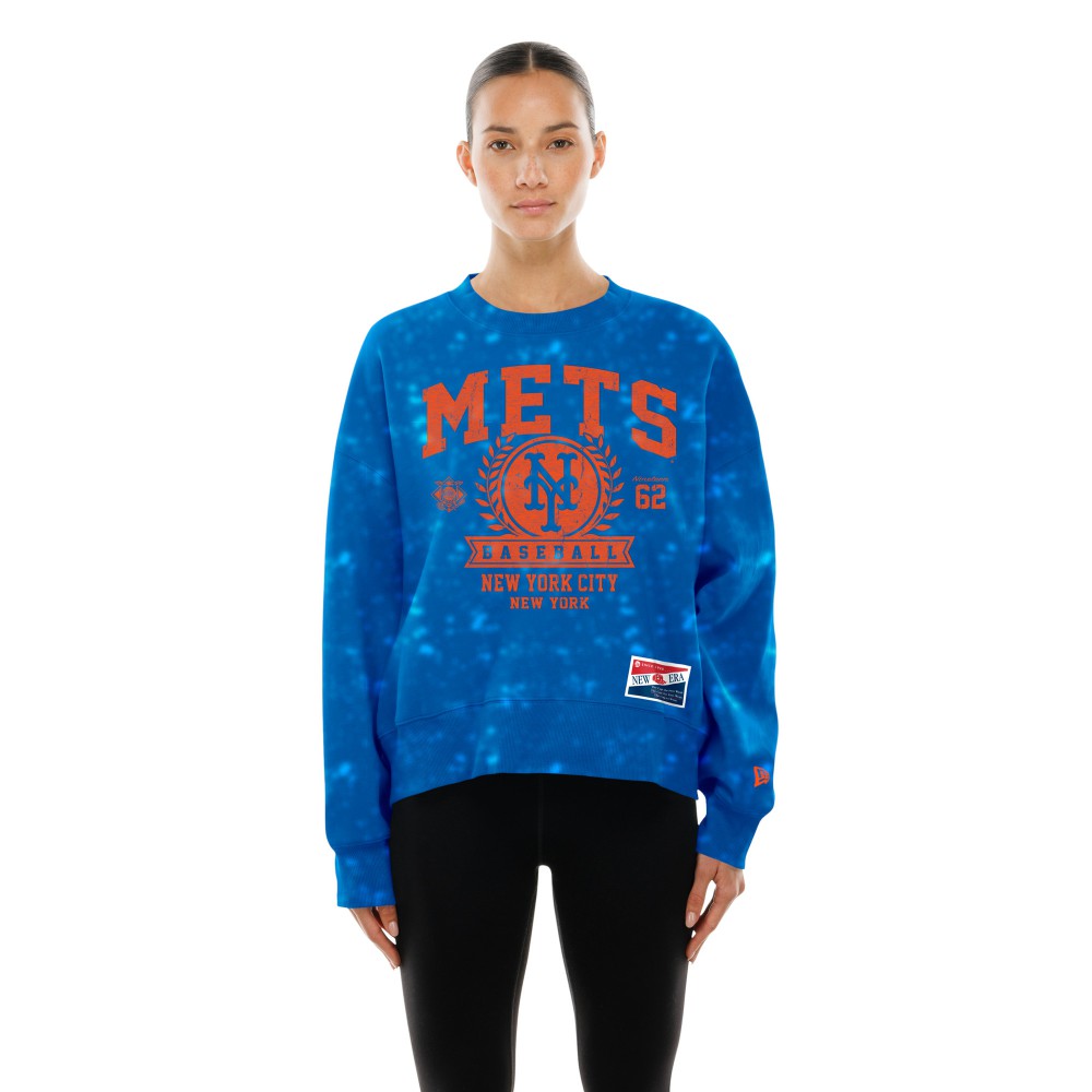 New York Mets New Era Women's Throwback Oversized Boxy Sweatshirt - MLB Sweatshirts