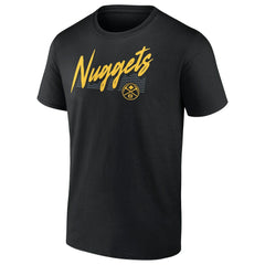 Black Denver Nuggets Color Block Slant Quick Strike T-Shirt sale | NBA