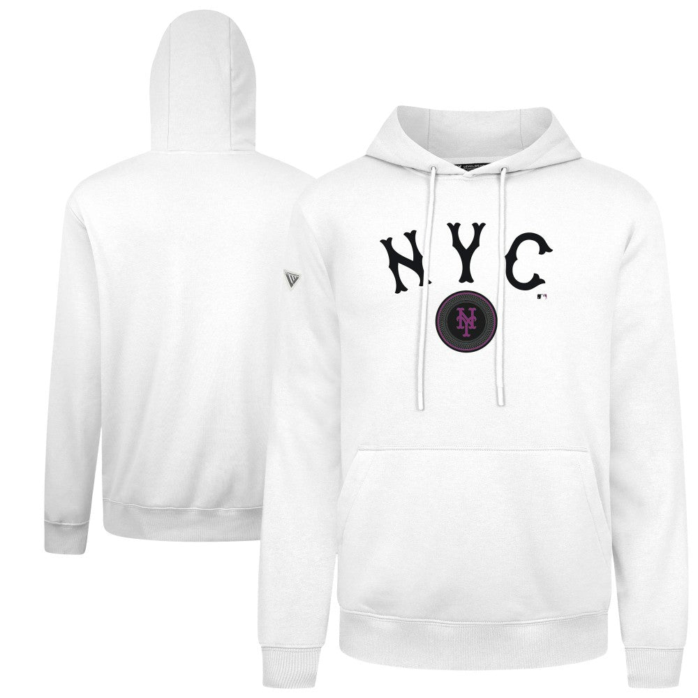 New York Mets Levelwear City Connect Podium Back Splash Pullover Hoodie - MLB Hoodies