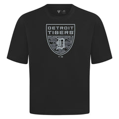 Detroit Tigers Levelwear Oversized Luxe Signature Knit Buckler T-Shirt - MLB T-shirts
