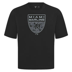 Miami Marlins Levelwear Oversized Luxe Signature Knit Buckler T-Shirt - MLB T-shirts