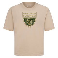 San Diego Padres Levelwear Oversized Luxe Signature Knit Buckler T-Shirt - MLB T-shirts