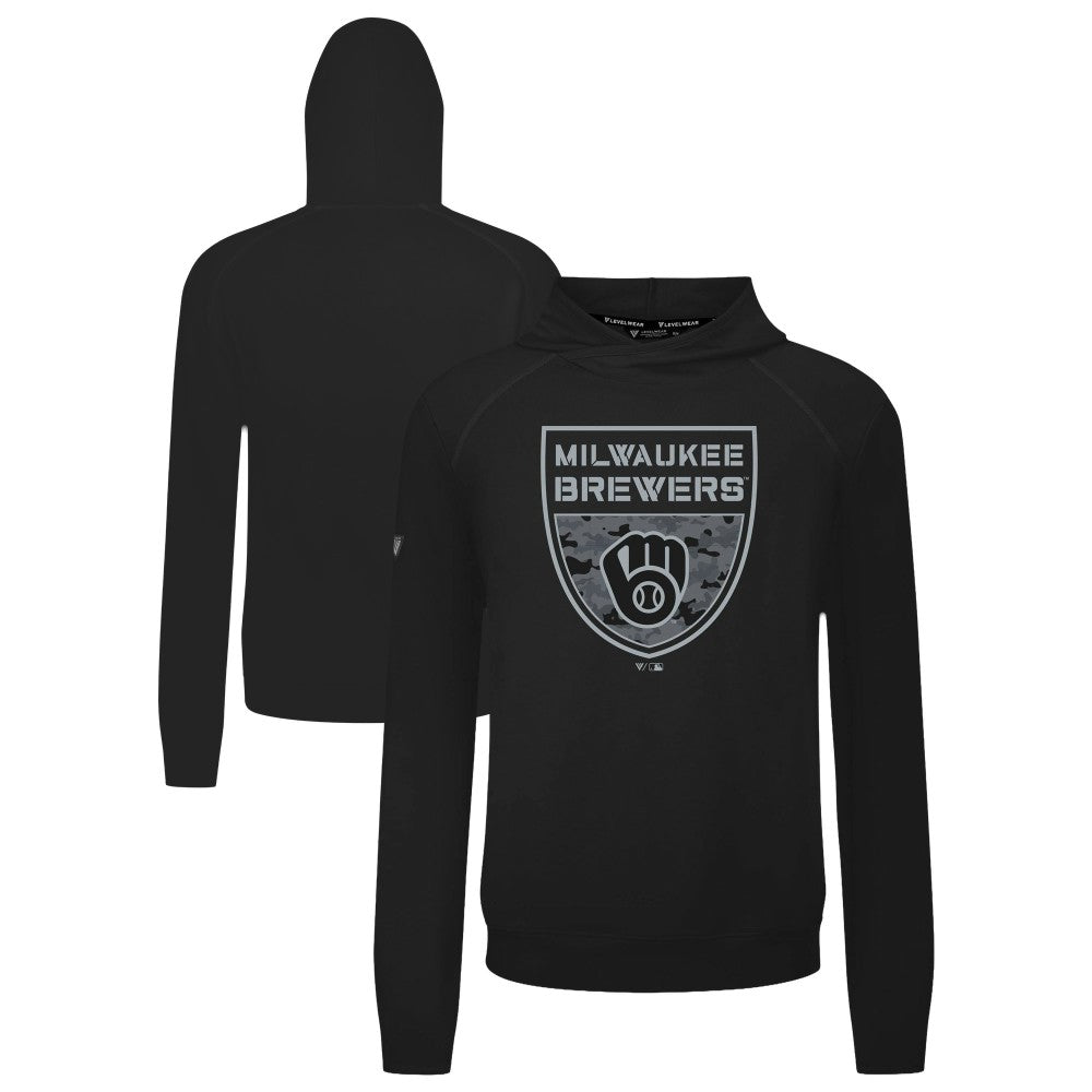 Milwaukee Brewers Levelwear Mandate Buckler Tri-Blend Pullover Hoodie - MLB Hoodies