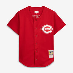 Deion Sanders Cincinnati Reds Mitchell & Ness Cooperstown Mesh Batting Practice Button-Up Jersey - MLB Jerseys