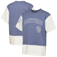 Milwaukee Brewers Outerstuff Youth Ultimate Pastels Premium Double Run T-Shirt - MLB T-shirts