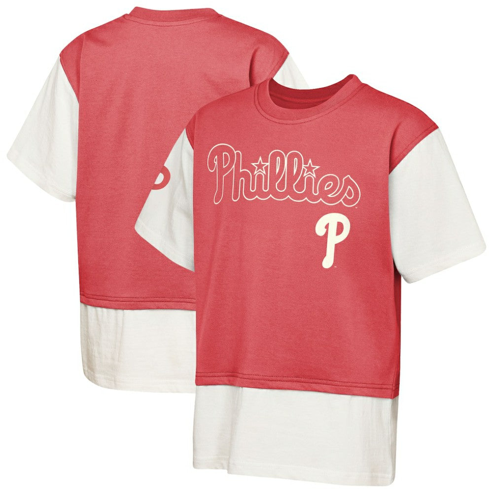 Philadelphia Phillies Outerstuff Youth Ultimate Pastels Premium Double Run T-Shirt - MLB T-shirts