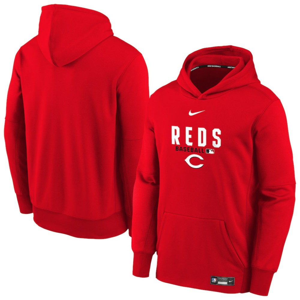 Cincinnati Reds Nike Youth Authentic Collection Therma-FIT Hoodie - MLB Hoodies