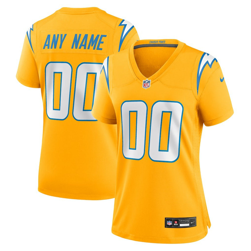 Los Angeles Chargers Women's Alternate Charger Power Game Custom Jersey | NFL Discount