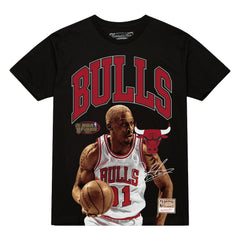 Black Dennis Rodman Chicago Bulls Hardwood Classics Player Arch T-Shirt sale | NBA