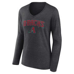 Arizona Diamondbacks Women's Team Lockup Long Sleeve V-Neck T-Shirt - MLB T-shirts