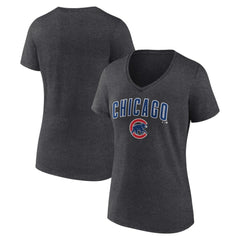 Chicago Cubs Women's Team Lockup V-Neck T-Shirt - MLB T-shirts