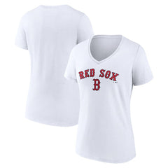 Boston Red Sox Women's Team Lockup V-Neck T-Shirt - MLB T-shirts