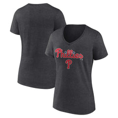 Philadelphia Phillies Women's Team Lockup V-Neck T-Shirt - MLB T-shirts