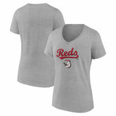Cincinnati Reds Women's Team Lockup V-Neck T-Shirt - MLB T-shirts