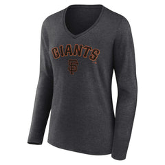 San Francisco Giants Women's Team Lockup Long Sleeve V-Neck T-Shirt - MLB T-shirts