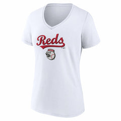 Cincinnati Reds Women's Team Lockup V-Neck T-Shirt - MLB T-shirts