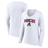 Arizona Diamondbacks Women's Team Lockup Long Sleeve V-Neck T-Shirt - MLB T-shirts
