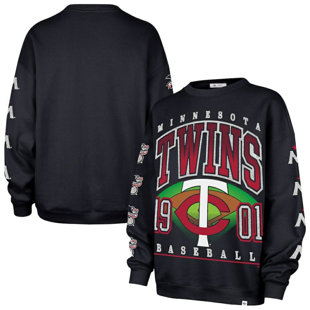 Minnesota Twins '47 Women's Trendy Team Go Big Oversized Sweatshirt - MLB Sweatshirts