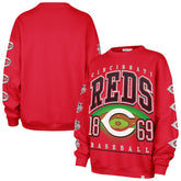 Cincinnati Reds '47 Women's Trendy Team Go Big Oversized Sweatshirt - MLB Sweatshirts