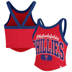 Philadelphia Phillies '47 Women's Trendy Team Rally Sporty Cropped Racerback Tank Top - MLB Tanks