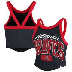 Atlanta Braves '47 Women's Trendy Team Rally Sporty Cropped Racerback Tank Top - MLB Tanks