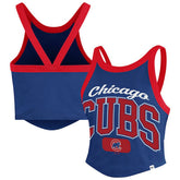 Chicago Cubs '47 Women's Trendy Team Rally Sporty Cropped Racerback Tank Top - MLB Tanks